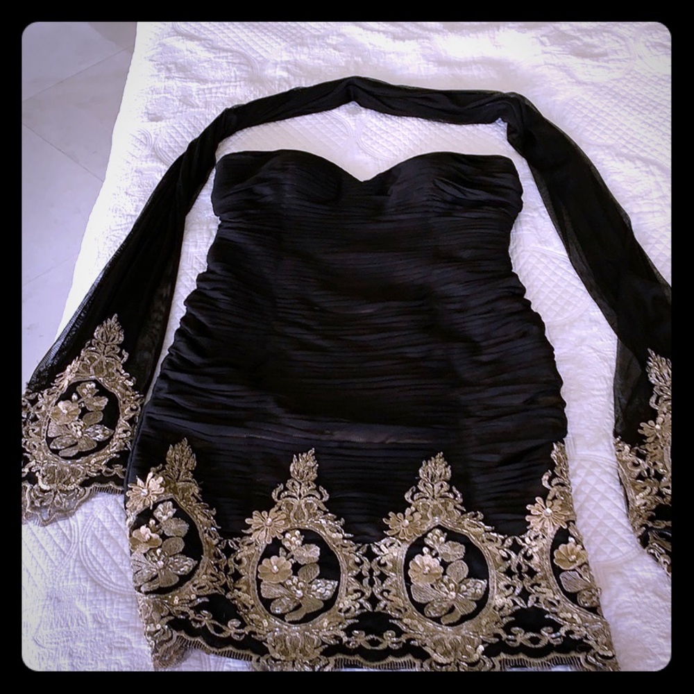 Jovani Strapless Black Evening Dress